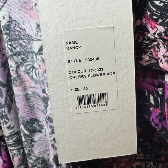 NWT Rotate Birger Christensen Nancy Purple Black Cherry Flower Floral Dress 10 - Picture 14 of 16
